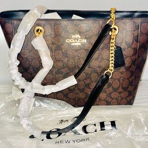 Coach Signature Marlie Tote Brown/Black
